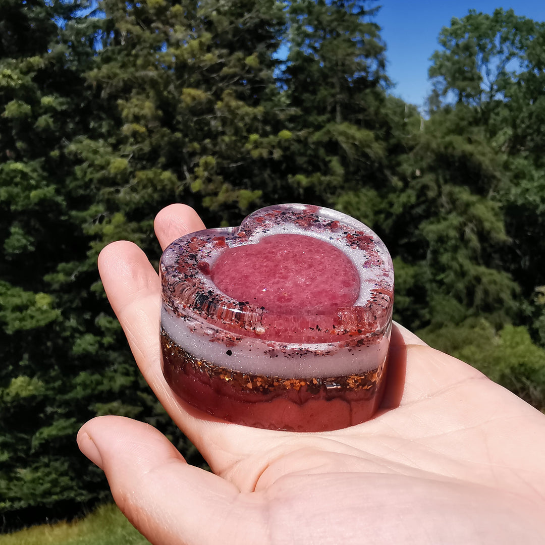 Orgone Herz VERGEBUNG Rhodonit und Zirkon