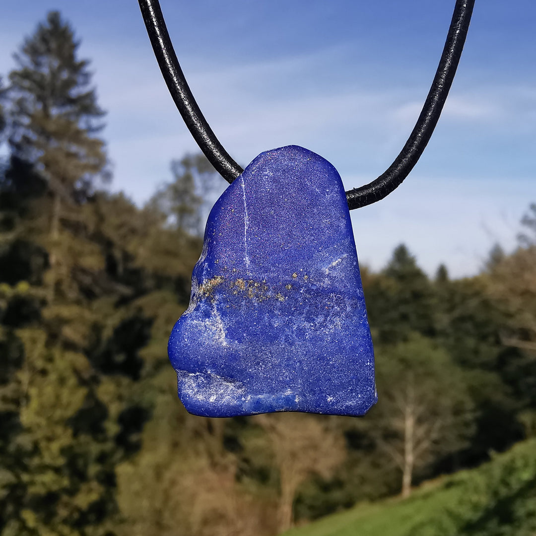 Lapislazuli Anhänger gebohrt naturbelassen